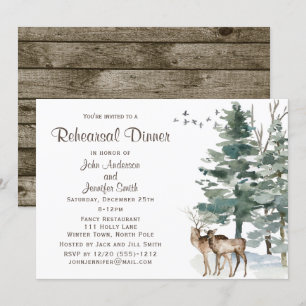 Rustic Forest Rehearsal Dinner Invitation