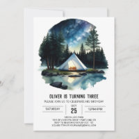 Rustic Forest Retreat Birthday Invitation
