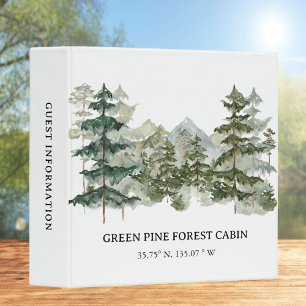 Rustic Forest Vacation Rental Guest Information Binder