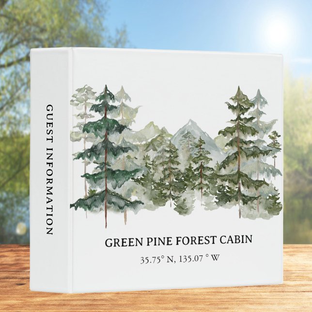 Rustic Forest Vacation Rental Guest Information Binder (In situ)