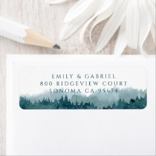 Rustic Forest Watercolor Couple Adresse de retour