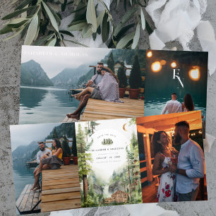 Rustic Forest Waterfall Wedding   Save the Date Tri-Fold Invitation