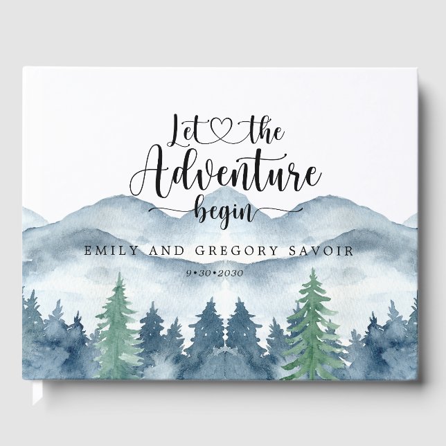 Rustic forest Wedding Guest Book (Front)