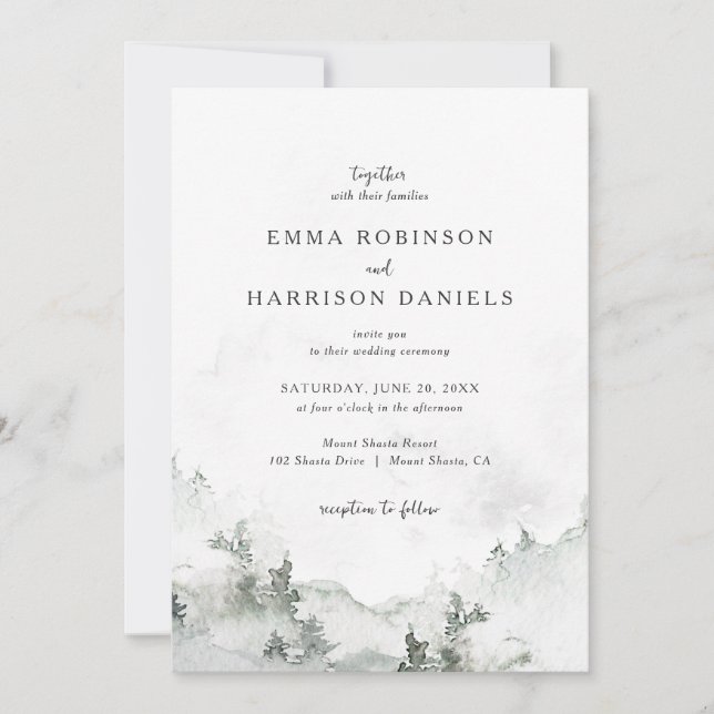 Rustic Forest Wedding Invitation (Front)