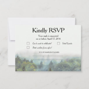 Rustic Forest Wedding RSVP Card