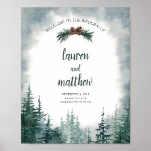 Rustic Forest Wedding Welcome Poster Sign