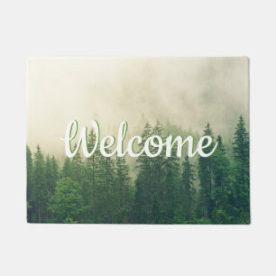Rustic Forest "Welcome" Door Mat