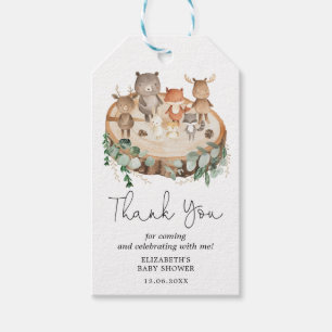 Rustic Forest Woodland Animals Baby Shower Favours Gift Tags