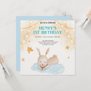Rustic Forest Woodland Animals Wild One Birthday Invitation