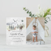 Rustic Forest Woodland Birthday Party Invitation (Standing Front)
