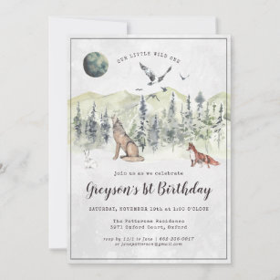 Rustic Forest Woodland Birthday Party Invitation