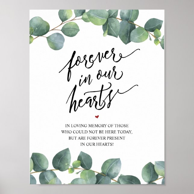 Rustic Forever In Our Hearts Memorial Sign (Front)
