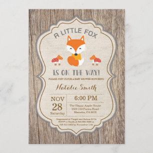 Rustic Fox Baby Shower Invitation