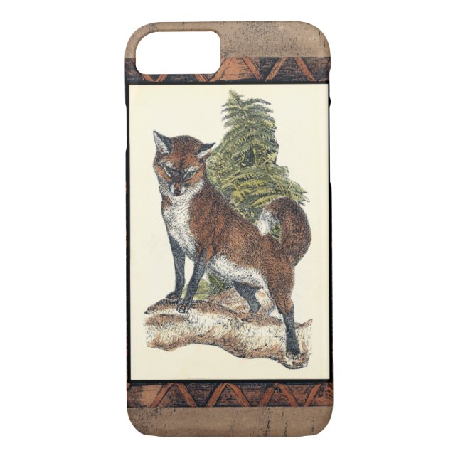 Rustic Fox Stepping on a Tree Trunk Case-Mate iPhone Case (Back)