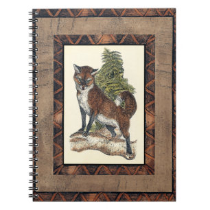 Rustic Fox Stepping on a Tree Trunk Notebook