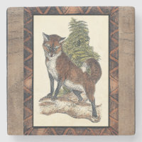 Rustic Fox Stepping on a Tree Trunk