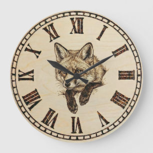 Rustic Fox Wall Clock
