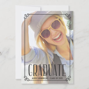 Rustic Frame   Photo Graduation Party Invite