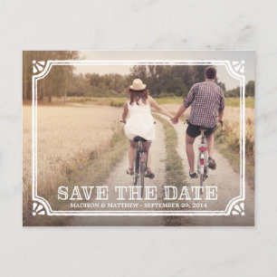 Rustic Frame   Save the Date Postcard