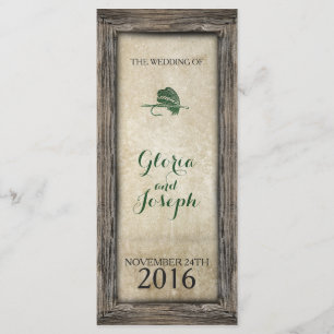 Rustic Framed Fishing Lure Wedding Program