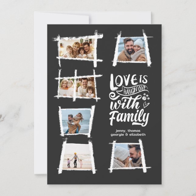 Rustic Frames White/Blk Love Is Hangin' ID1015 Holiday Card (Front)