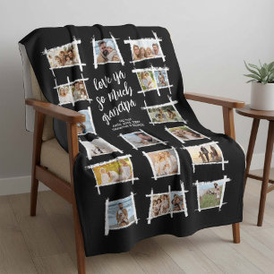 Rustic Frames White/Blk Love Ya Grandpa ID1015 Fleece Blanket