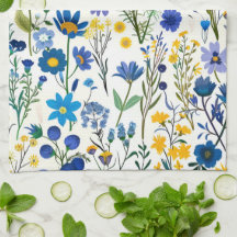 Rustic French Blue Garden Wildflowers