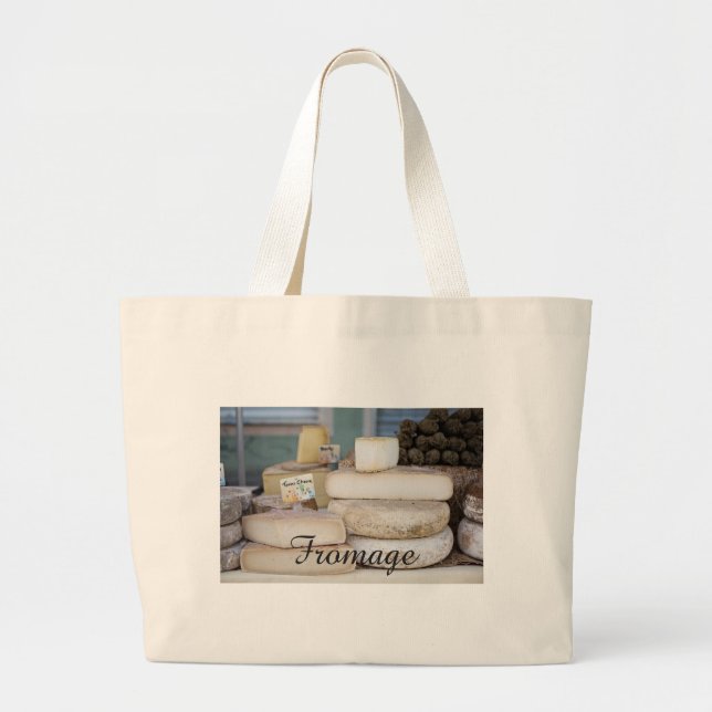 Rustic French Cheese Selection Large Tote Bag (Front)
