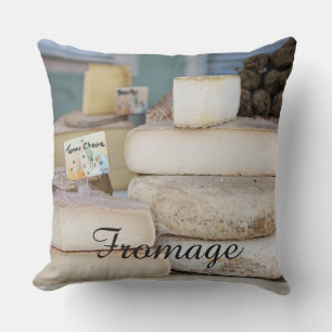 Rustic French Cheese Selection Throw Pillow