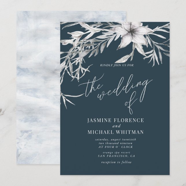 rustic french cottage botanics Wedding Invitation (Front/Back)