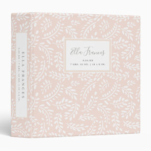 Rustic French Country Blush Pink Baby Photo Binder
