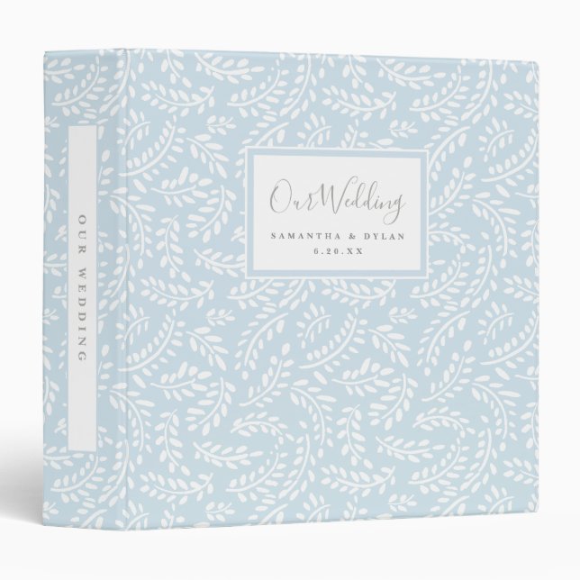 Rustic French Country Light Blue Wedding Planner Binder (Front/Spine)