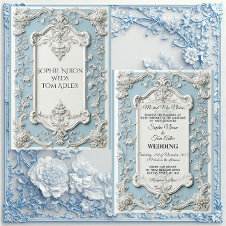 Rustic French Country Shabby Chic Floral Wedding   Invitation