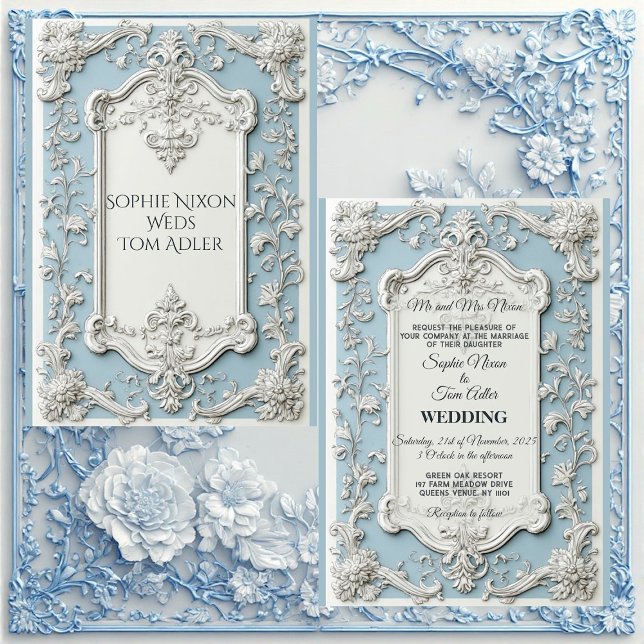 Rustic French Country Shabby Chic Floral Wedding   Invitation (Rustic French Country Shabby Chic Floral Wedding Invitation)