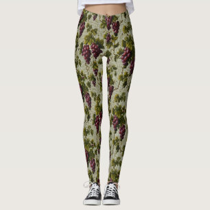 Rustic French Country Vineyard Grapevine Art Leggings