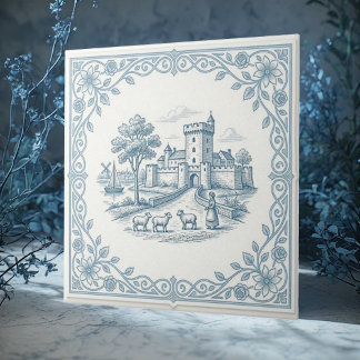 Rustic French Provincial Shabby Chic Vintage Fort Tile