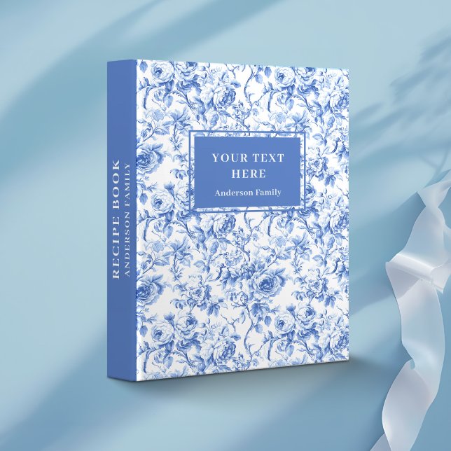 Rustic French Toile Blue Roses Floral Memory Album Binder (Rustic French Toile Blue Roses Floral Memory Album Binder)