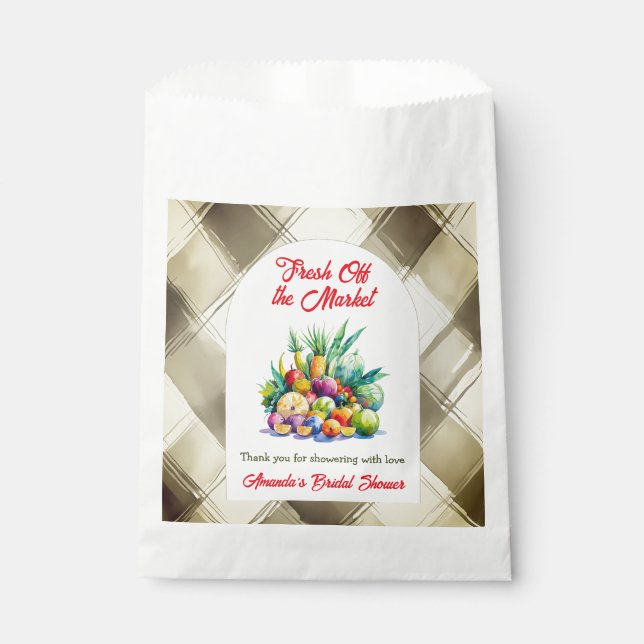 Rustic Fresh Off the Market Fruit Bridal Shower Favour Bag (Front)