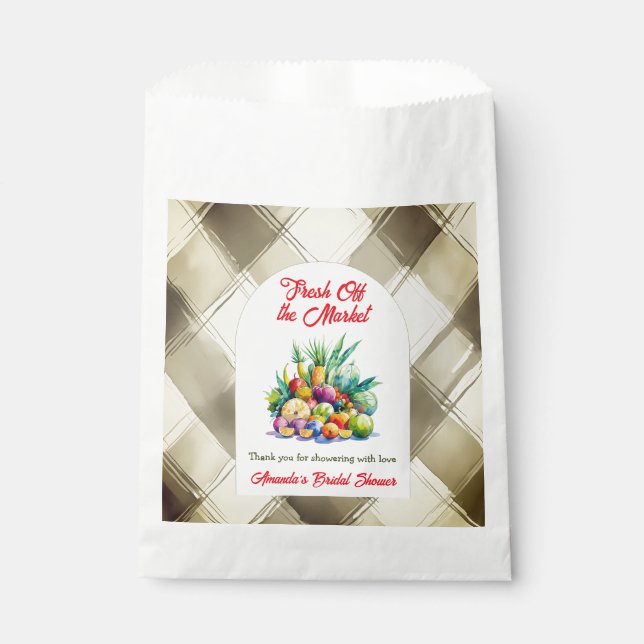 Rustic Fresh Off the Market Fruit Bridal Shower Favour Bag (Front)