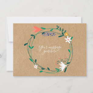 Rustic Fresh Spring Floral Garland Thank You Card