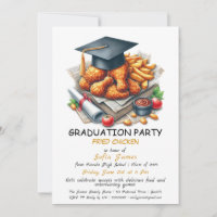 Rustic Fried Poulet Graduation Party Invitation