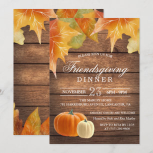 Rustic Friendsgiving Dinner Invitation
