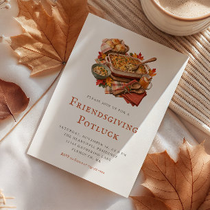 Rustic Friendsgiving Potluck Dinner Invitation