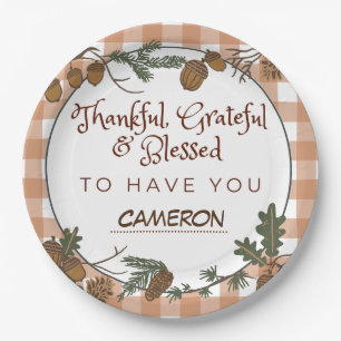 Rustic Friendsgiving Thanksgiving Holiday Party Paper Plate