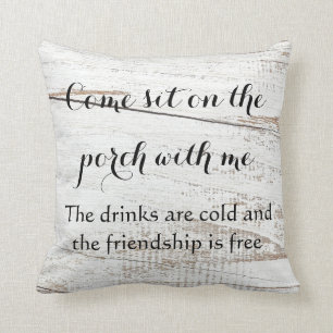 Rustic Front Porch Home Decor Throw Pillow