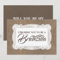 Rustic Fun Bridesmaid / Maid of Honour BRIDEZILLA