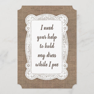 Rustic Funny Bridesmaid / Maid of Honour Proposal Invitation