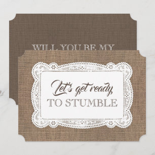 Rustic Funny Bridesmaid / Maid of Honour Proposal Invitation