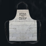 Rustic Funny Kiss the chef Apron<br><div class="desc">Rustic Funny Kiss the chef Apron</div>