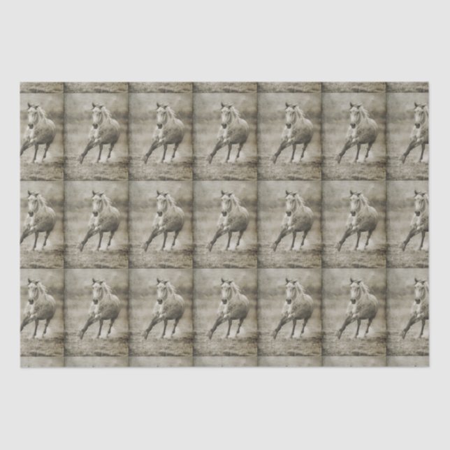 Rustic Galloping Andalusian Horse Tissue Paper (Front)